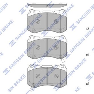 Тормозные колодки дисковые передние, комплект Hi-Q (SANGSIN) SP4349