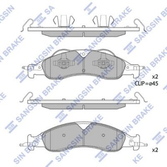 Тормозные колодки дисковые передние, комплект Hi-Q (SANGSIN) SP4383