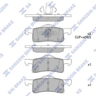 Тормозные колодки дисковые задние, комплект Hi-Q (SANGSIN) SP4387