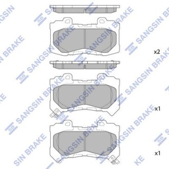 Тормозные колодки дисковые передние, комплект Hi-Q (SANGSIN) SP4388