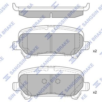 Тормозные колодки дисковые задние, комплект Hi-Q (SANGSIN) SP4389