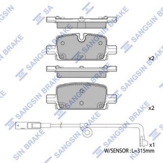 Тормозные колодки дисковые задние, комплект Hi-Q (SANGSIN) SP4395