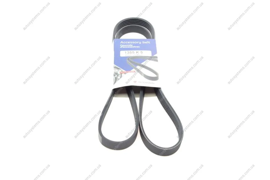 Ремінь генератора Opel Astra/Corsa 1.0/1.2/1.4 00-/Suzuki Wagon R 1.0/1.2 04-05 (5PK1355) HUTCHINSON 1355 K 5 (фото 1)
