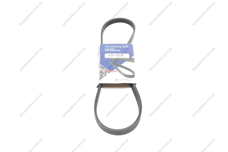 Ремінь генератора BMW 3 (E36) 95-00 (5PK836) (N47/M47) HUTCHINSON 836 SK 4 (фото 1)
