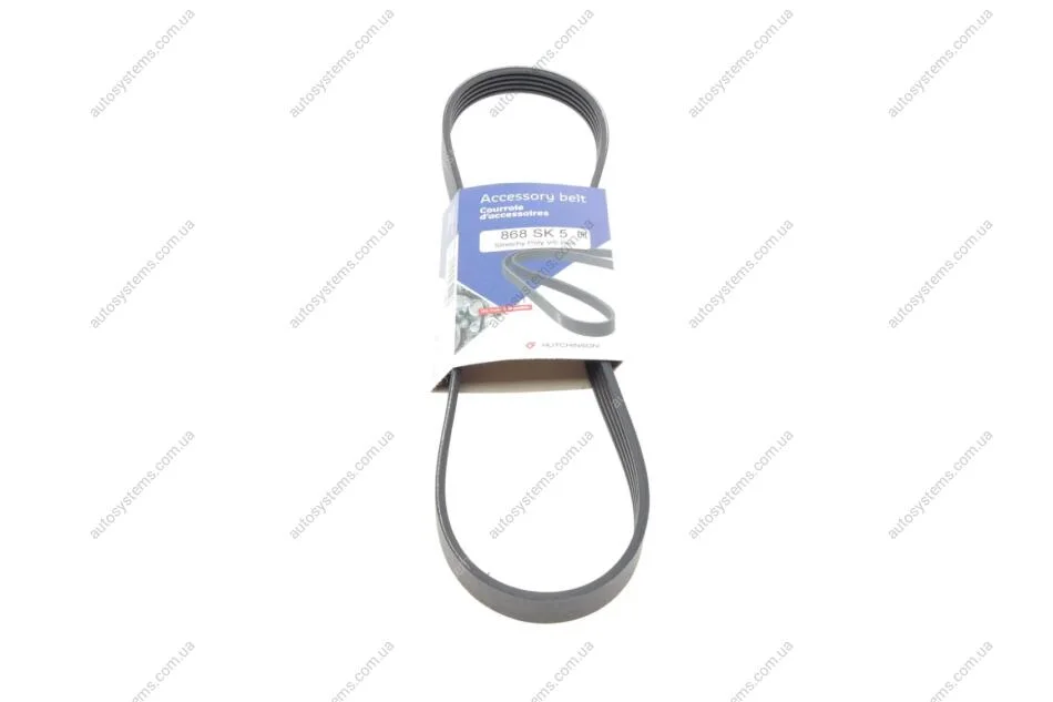 Ремінь генератора Ford Focus 1.4/1.6 Ti 03- (5PK868) HUTCHINSON 868 SK 5 (фото 1)