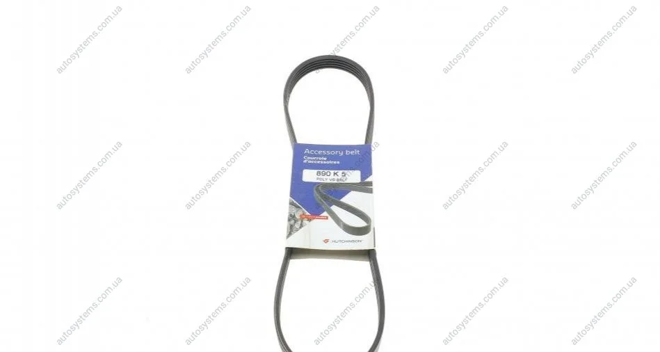 Ремінь генератора BMW 3/5 90-00 / Ford Focus 2.5 05-12 HUTCHINSON 890 K 5 (фото 1)