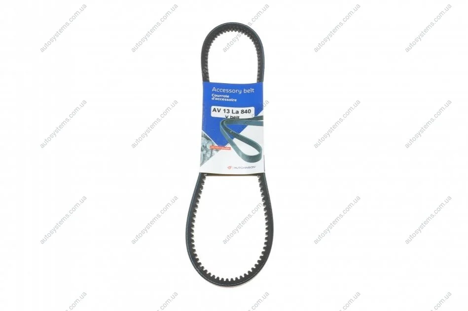 Ремінь генератора Daewoo Lanos 1.3/1.5/1.6 97- (13x840) HUTCHINSON AV 13 La 840 (фото 1)