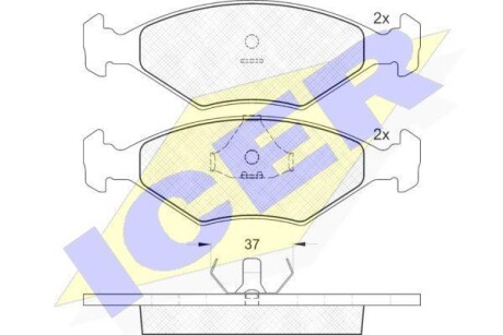 Тормозные колодки дисковые, комплект ICER 140926