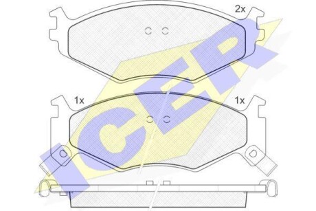 Тормозные колодки дисковые, комплект ICER 141056