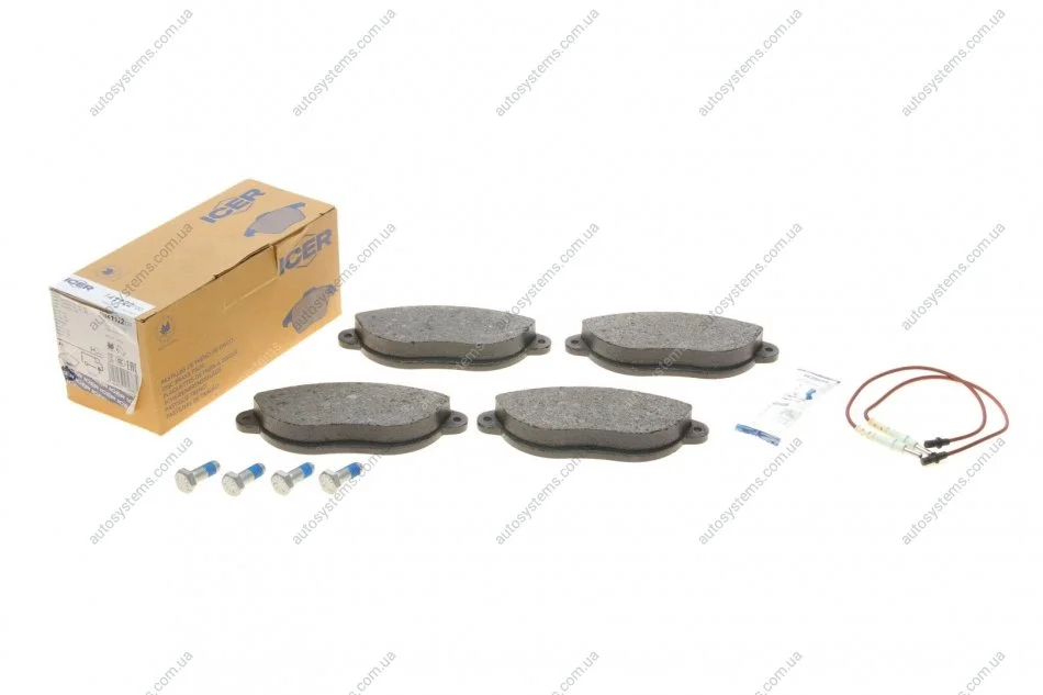 Колодки гальмівні (передні) Citroen Jumpy/Fiat Scudo/Ulysse/Peugeot Expert/806 95-06 (+датчики) ICER 141122-700 (фото 1)