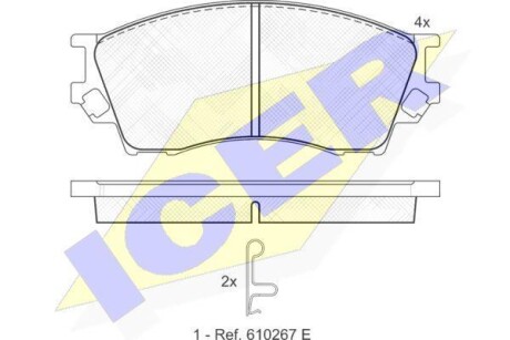 Тормозные колодки дисковые, комплект ICER 141337