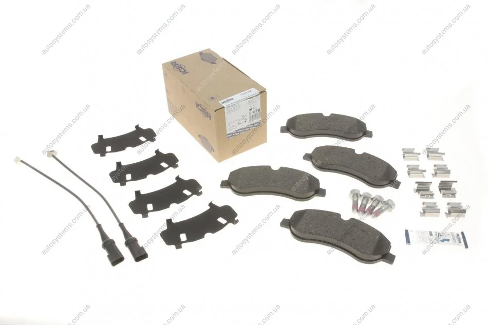 Колодки гальмівні (передні) Ford Transit Custom/Tourneo Custom V362 12-/Transit V363 13- (+датчики) ICER 142119 (фото 1)