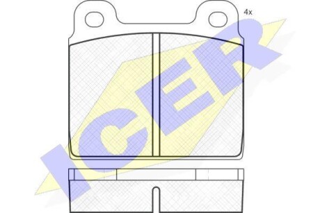Тормозные колодки дисковые, комплект ICER 180011