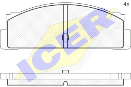 Тормозные колодки дисковые, комплект ICER 180067