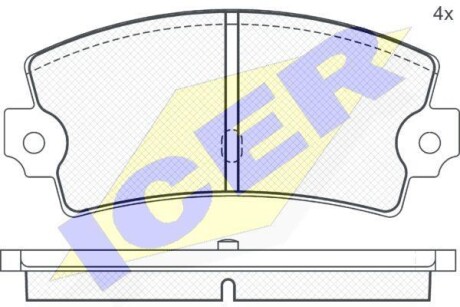 Тормозные колодки дисковые, комплект ICER 180218