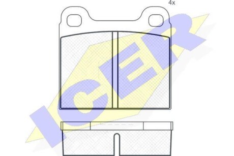 Тормозные колодки дисковые, комплект ICER 180219