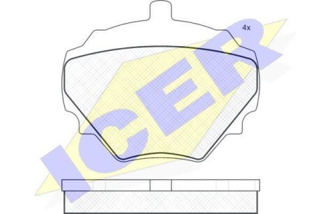 Тормозные колодки дисковые, комплект ICER 180231