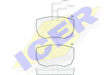 Тормозные колодки дисковые, комплект ICER 180427
