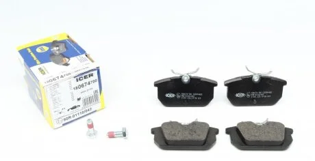 Тормозные колодки дисковые, комплект ICER 180674-700