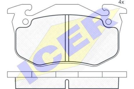 Тормозные колодки дисковые, комплект ICER 180723-204