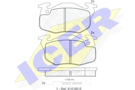 Тормозные колодки дисковые, комплект ICER 180746