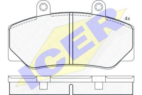 Тормозные колодки дисковые, комплект ICER 180837