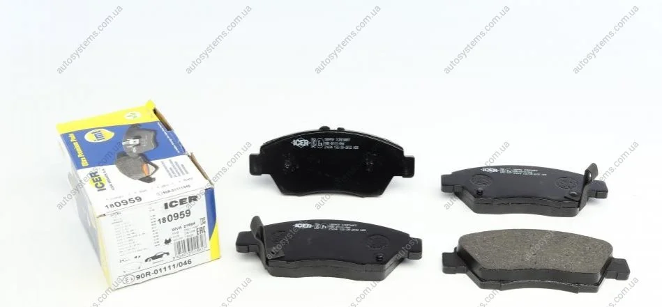 Колодки гальмівні (передні) Honda Civic V/VI/VII 91-05/CRX III 92-98/Jazz 08-14 ICER 180959 (фото 1)