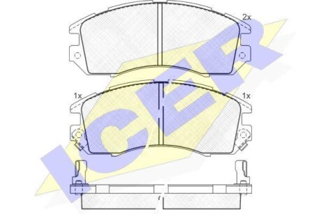 Тормозные колодки дисковые, комплект ICER 180998