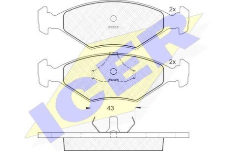 Тормозные колодки дисковые, комплект ICER 181148