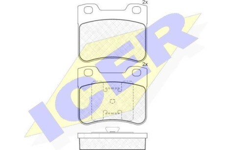 Тормозные колодки дисковые, комплект ICER 181150