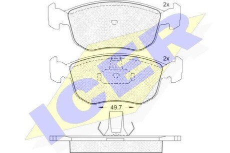 Тормозные колодки дисковые, комплект ICER 181151
