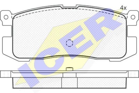 Тормозные колодки дисковые, комплект ICER 181160