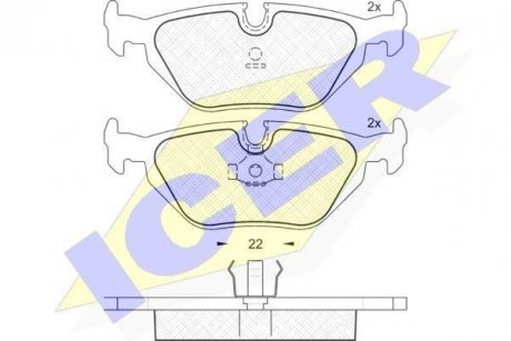 Колодки гальмівні (задні) BMW 3 (E36/E46) 90-06 ICER 181174 (фото 1)