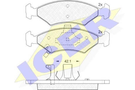 Тормозные колодки дисковые, комплект ICER 181231