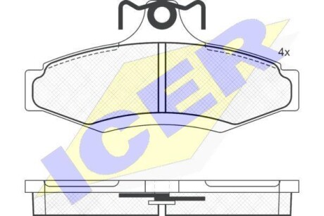 Тормозные колодки дисковые, комплект ICER 181261