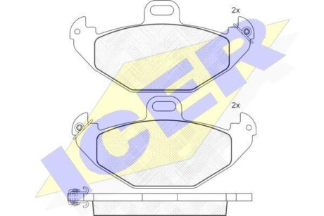 Тормозные колодки дисковые, комплект ICER 181314