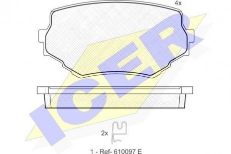 Колодки гальмівні (передні) Suzuki Grand Vitara 98-05/Vitara 88-98 ICER 181319