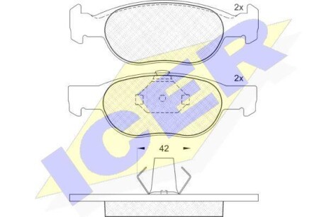 Тормозные колодки дисковые, комплект ICER 181348