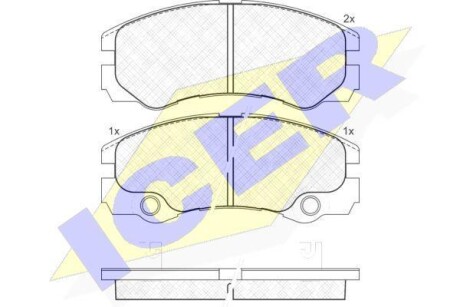 Тормозные колодки дисковые, комплект ICER 181354