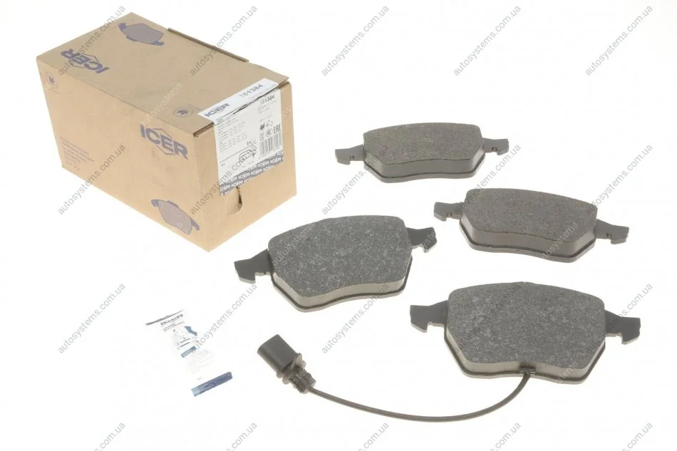 Колодки гальмівні (передні) Ford Galaxy 95-06/Seat Alhambra/VW Sharan 95-10 (+датчик) ICER 181384 (фото 1)