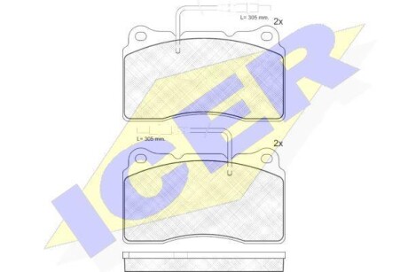 Тормозные колодки дисковые, комплект ICER 181424