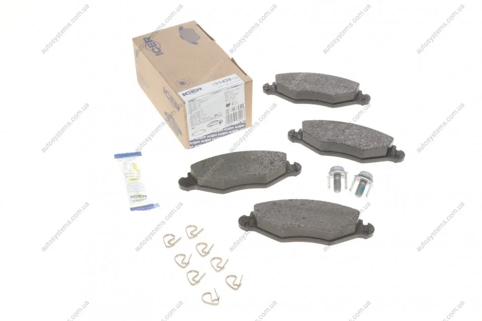 Колодки гальмівні (передні) Peugeot 206 98-/Peugeot 206+ 09-13/Peugeot 306 93-01 ICER 181439-702 (фото 1)