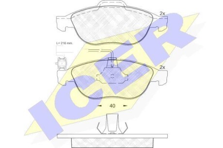 Тормозные колодки дисковые, комплект ICER 181446