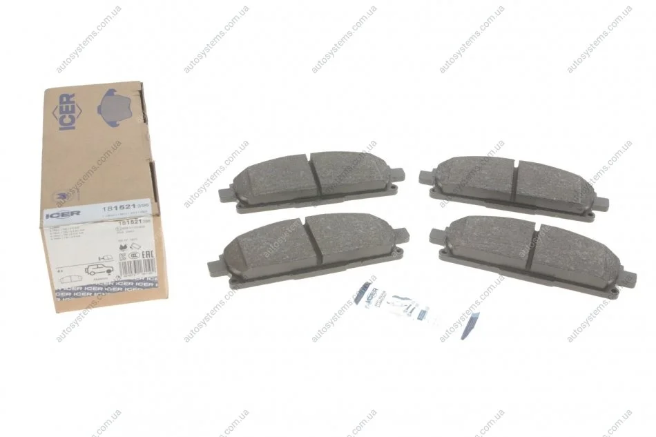 Колодки гальмівні (передні) Nissan X-Trail 01-13 ICER 181521-396 (фото 1)