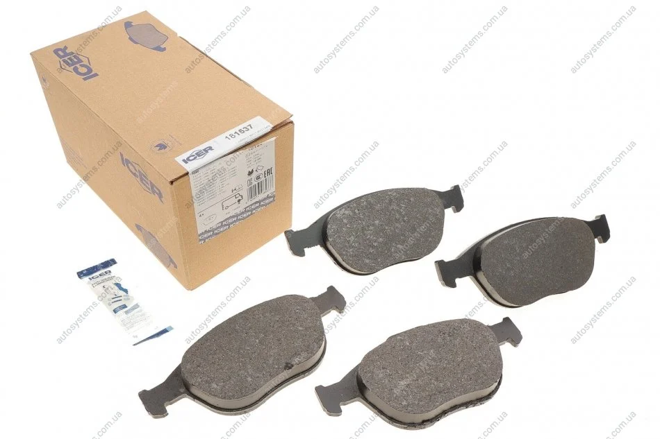 Колодки гальмівні (передні) Ford Connect 02-13/Fiesta/Puma 95-03/Focus 02-04/Ka 01-08 ICER 181537 (фото 1)