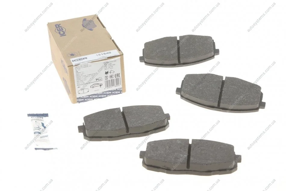 Колодки гальмівні (передні) Hyundai i30 07-12/Kia Cee\'d 06-/Carens 02-/Cerato 09-/Soul 14- ICER 181540 (фото 1)