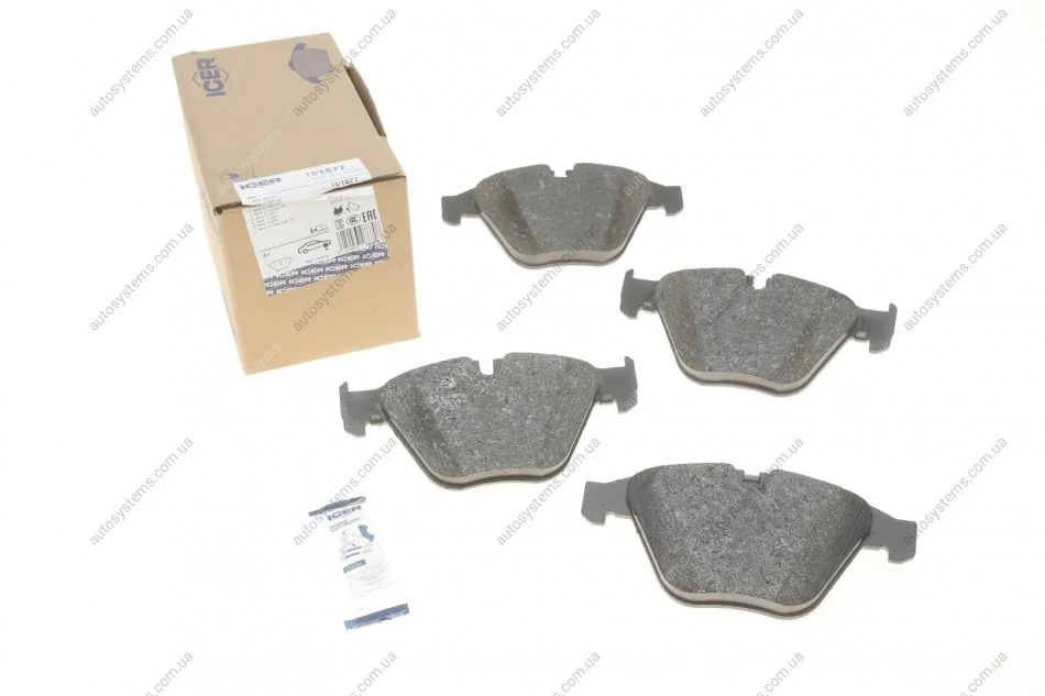 Колодки гальмівні (передні) BMW 3 (E90) 07-13/5 (E60/E61)/6 (E63/E64) 03-10/7 (E65/E66/E67) 01-08 ICER 181577 (фото 1)