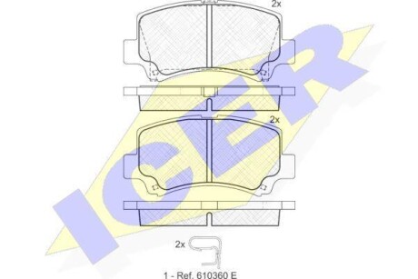 Тормозные колодки дисковые, комплект ICER 181589