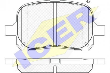 Колодки гальмівні (передні) Toyota Camry 96-02/Lexus ES 91-01/RX 98-03 ICER 181632