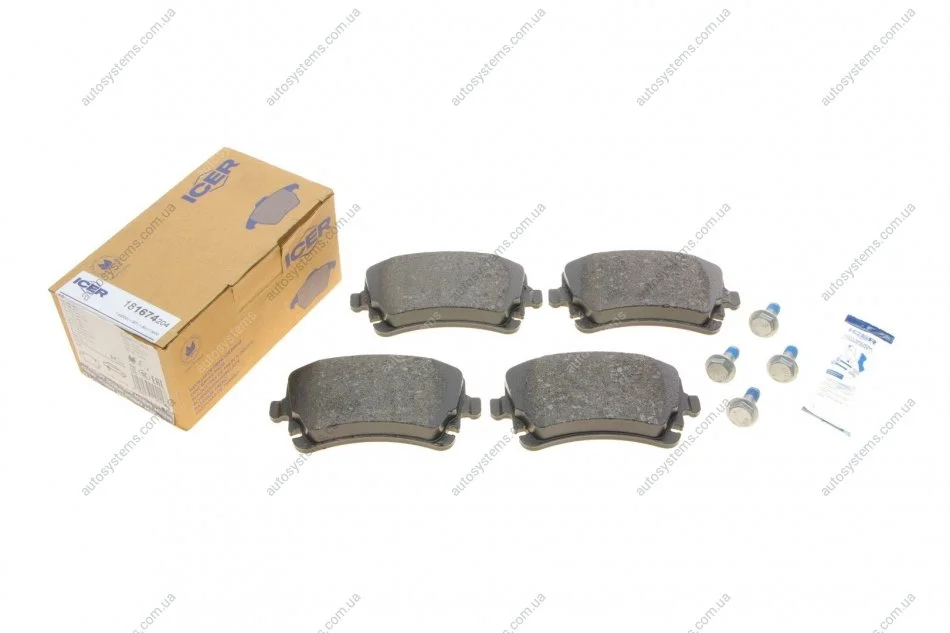 Колодки гальмівні (задні) Audi A3 08-13/A4/A6/A8 02-11/VW T5/Multivan V 03-15 ICER 181674-204 (фото 1)